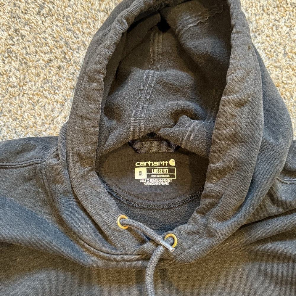 Carhartt Loose Fit Heavyweight Hoodie Men Size 2XL Black Hooded Pocket K288 BLK - Picture 3 of 7